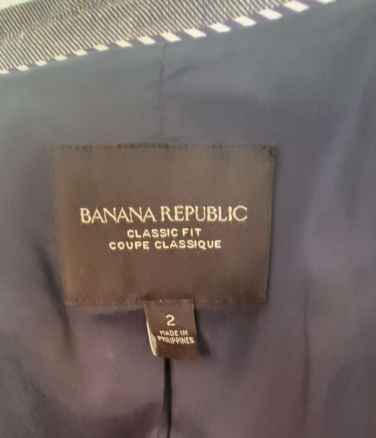 Banana Republic Women's Size 2 Linen Cotton Blue Blazer