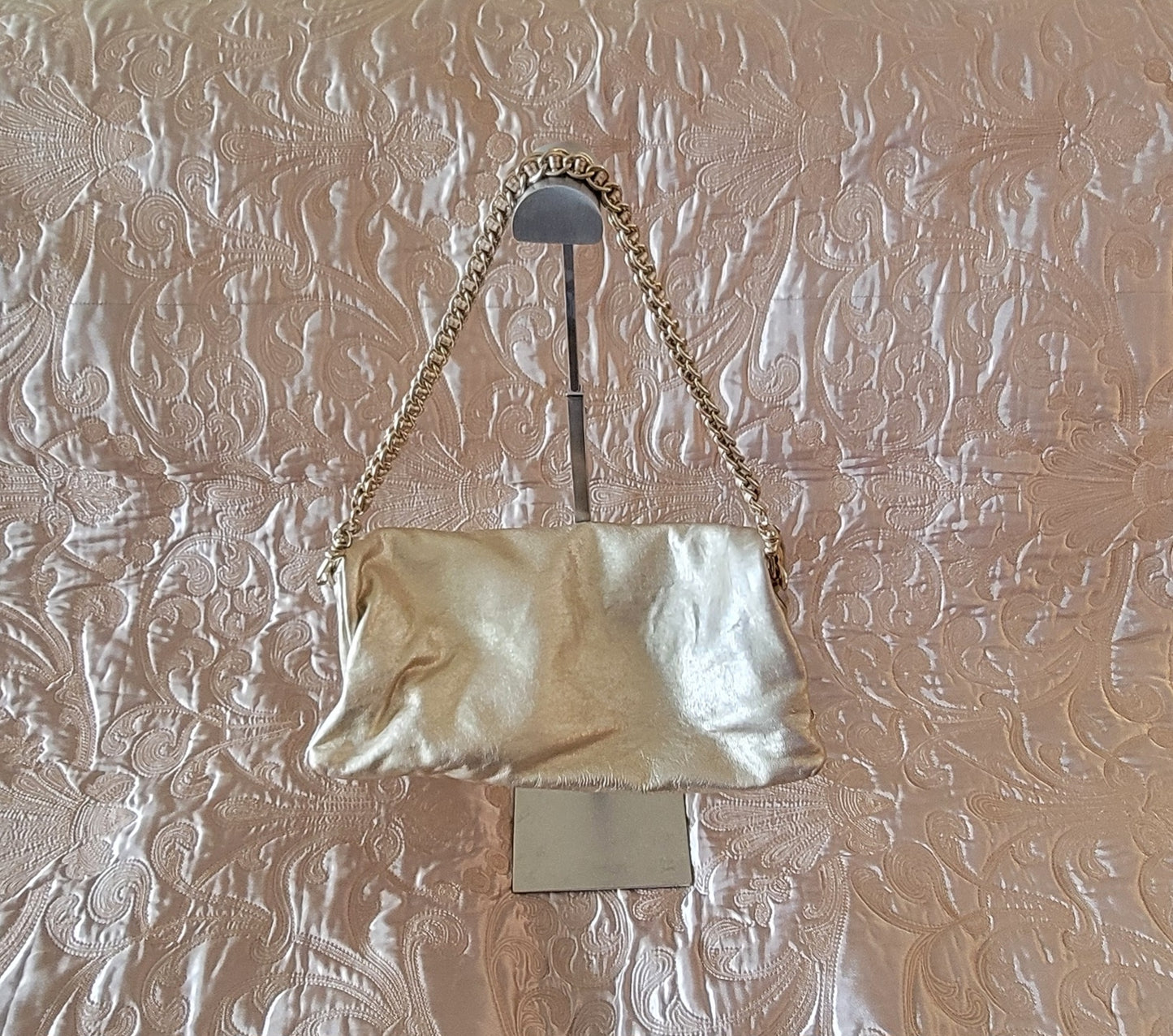 Donna Karan DKNY: Leather Gold Shoulder/Clutch Bag