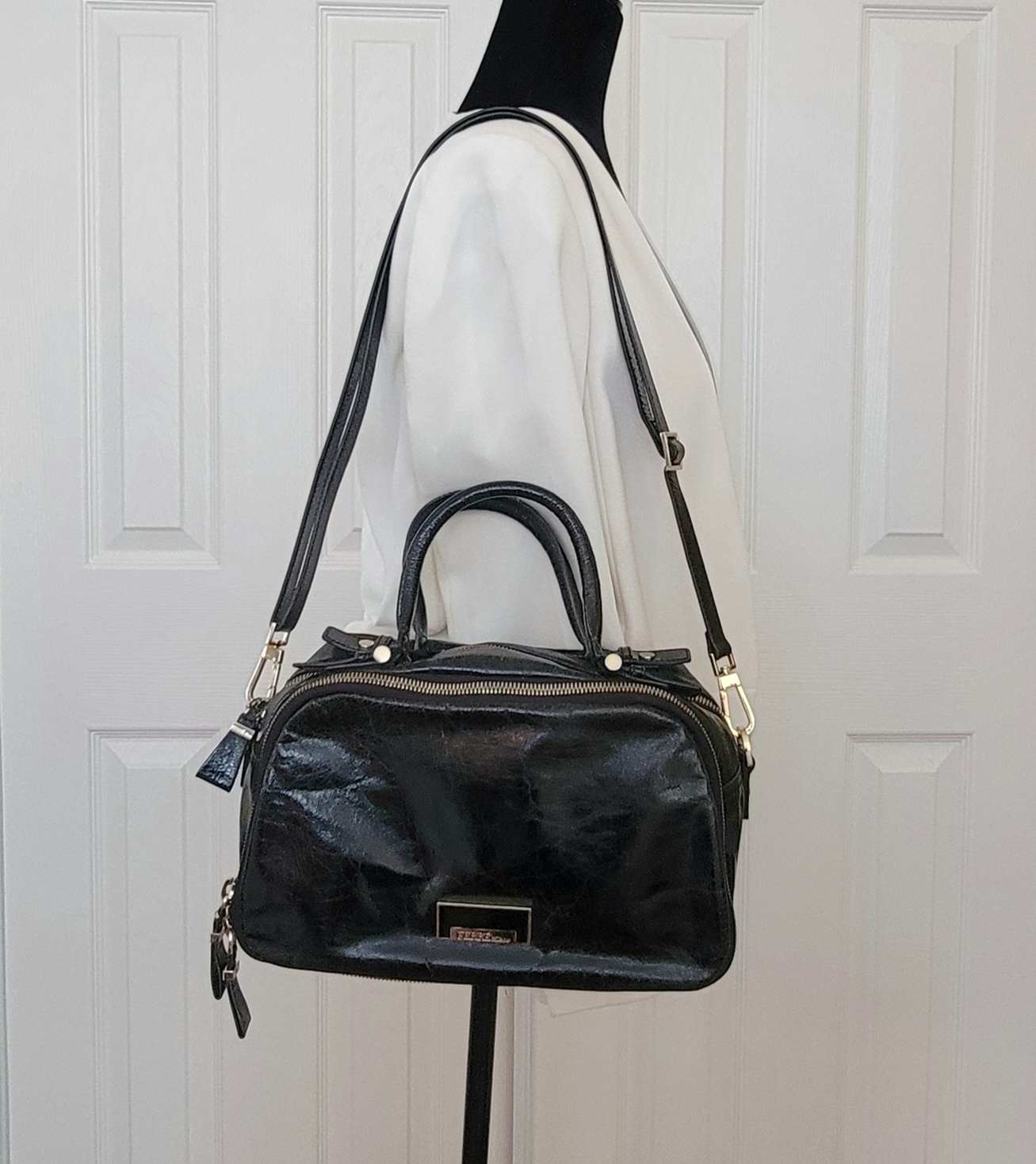 Gianfranco Ferre: black leather bag