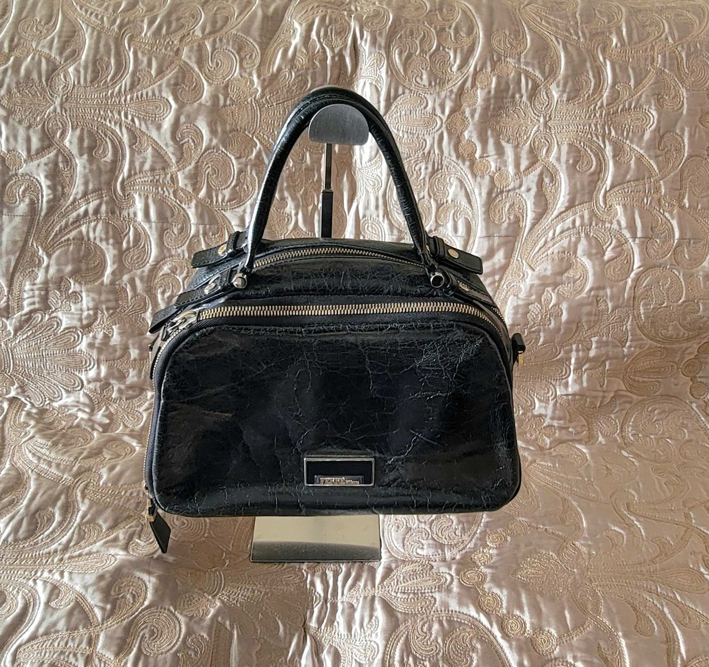 Gianfranco Ferre: black leather bag