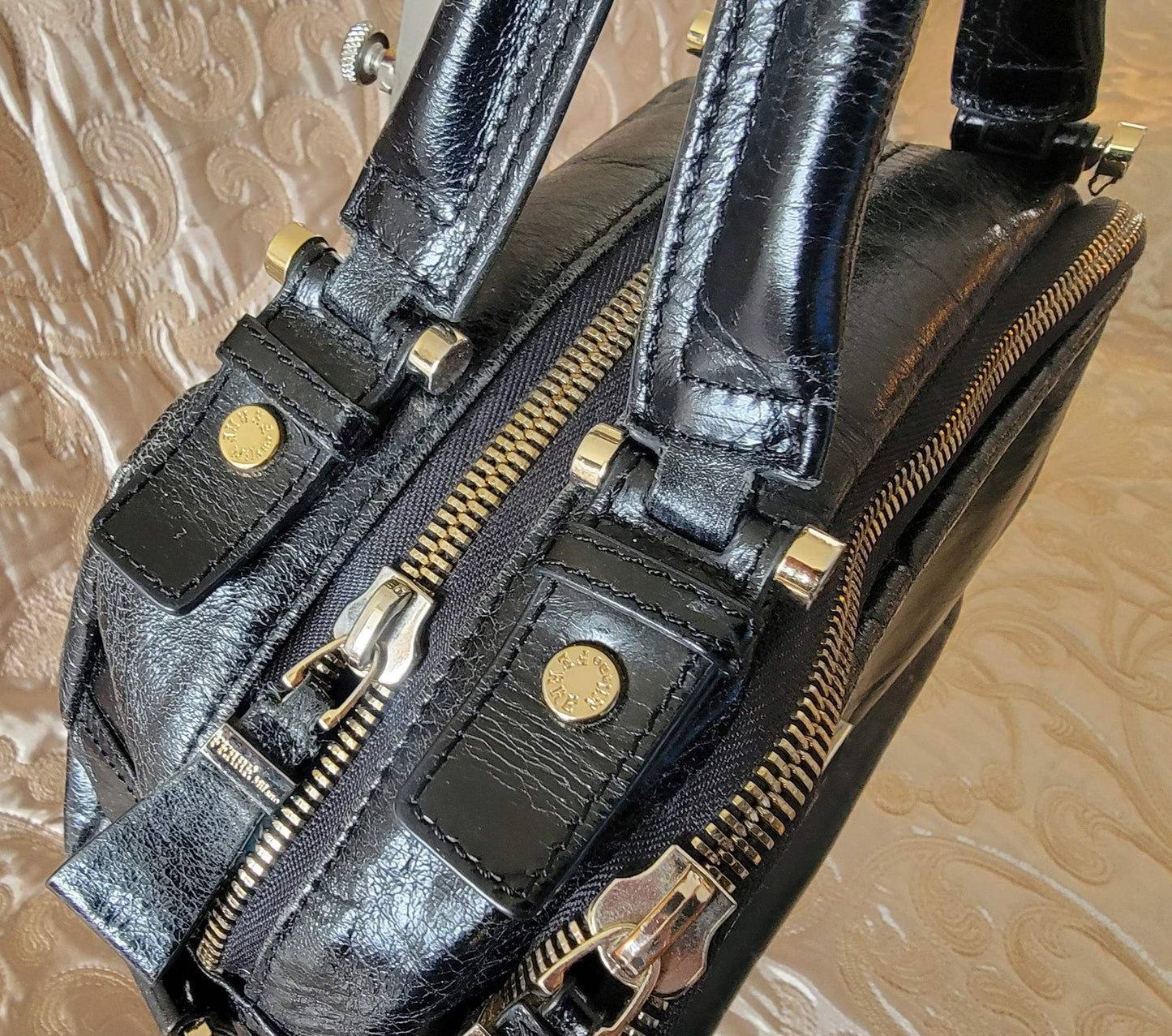Gianfranco Ferre: black leather bag