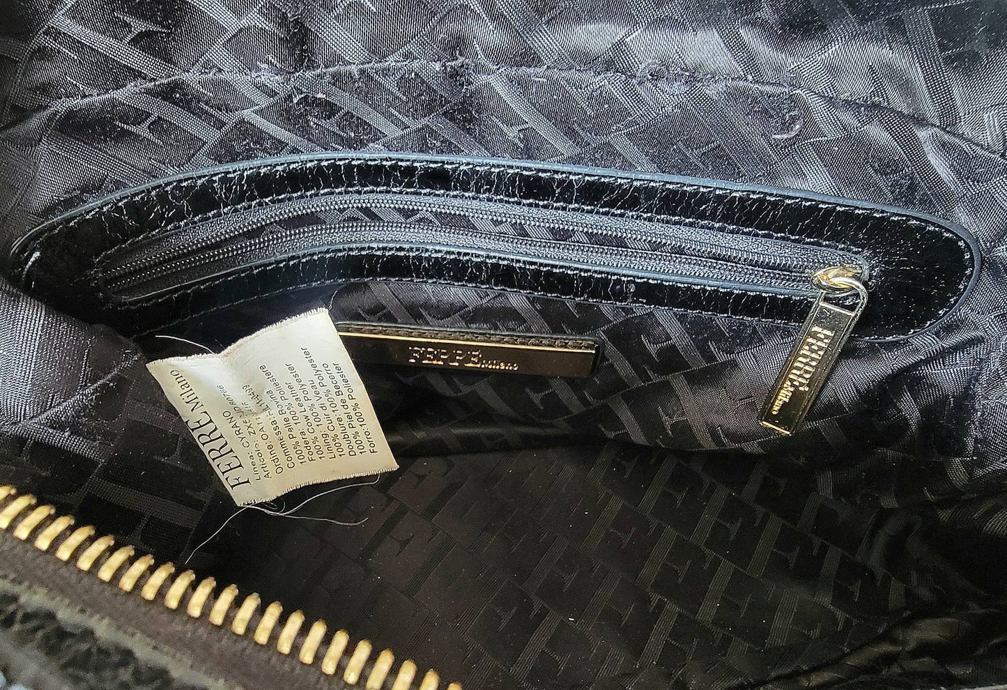 Gianfranco Ferre: black leather bag