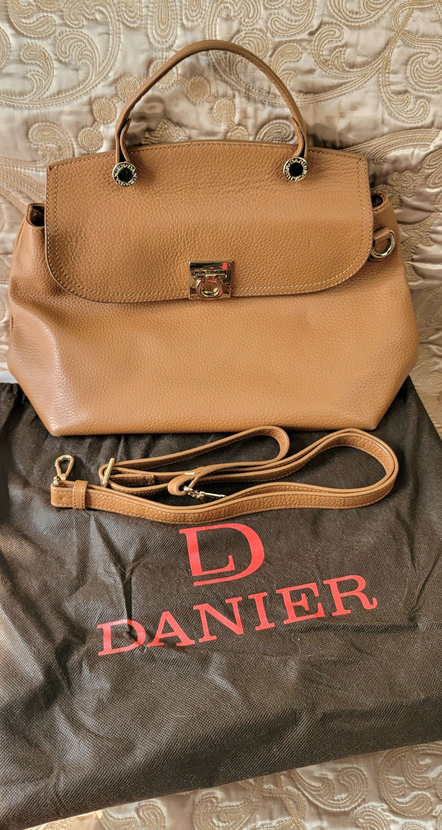 Danier: Large Light Brown Leather Satchel