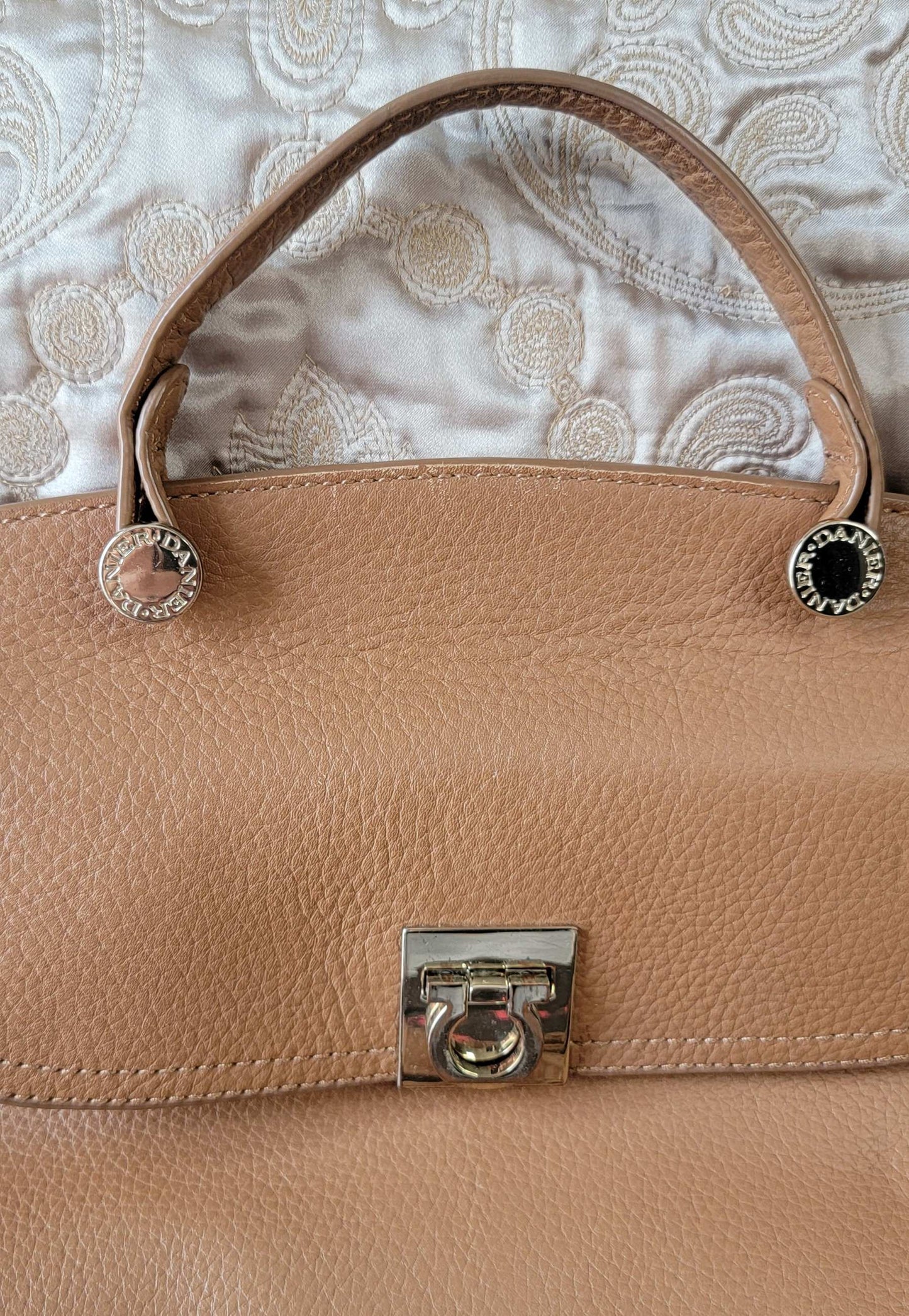 Danier: Large Light Brown Leather Satchel