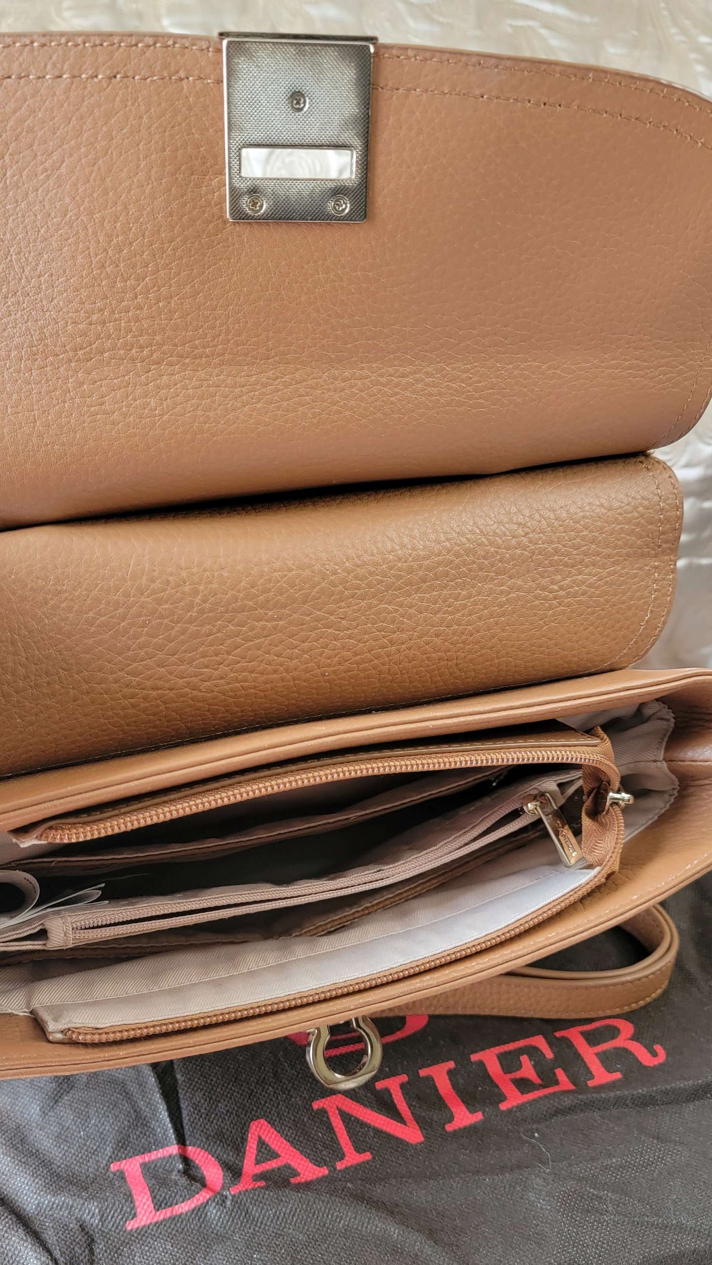 Danier: Large Light Brown Leather Satchel