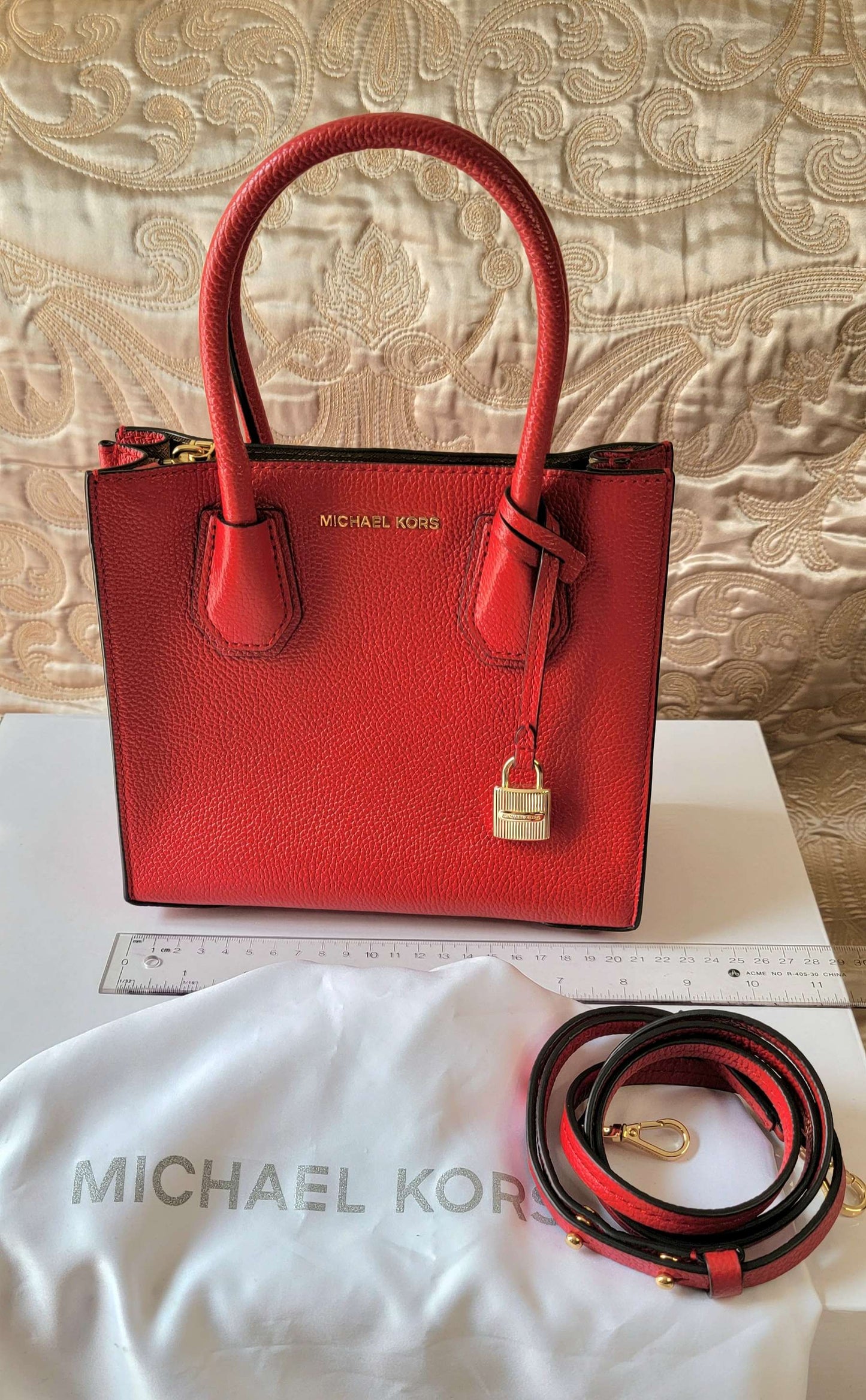 Michael Kors: Red Leather Handbag