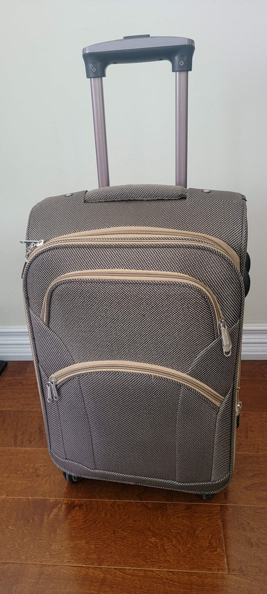 Grand Empire Luggage Brown Canvas Spinner