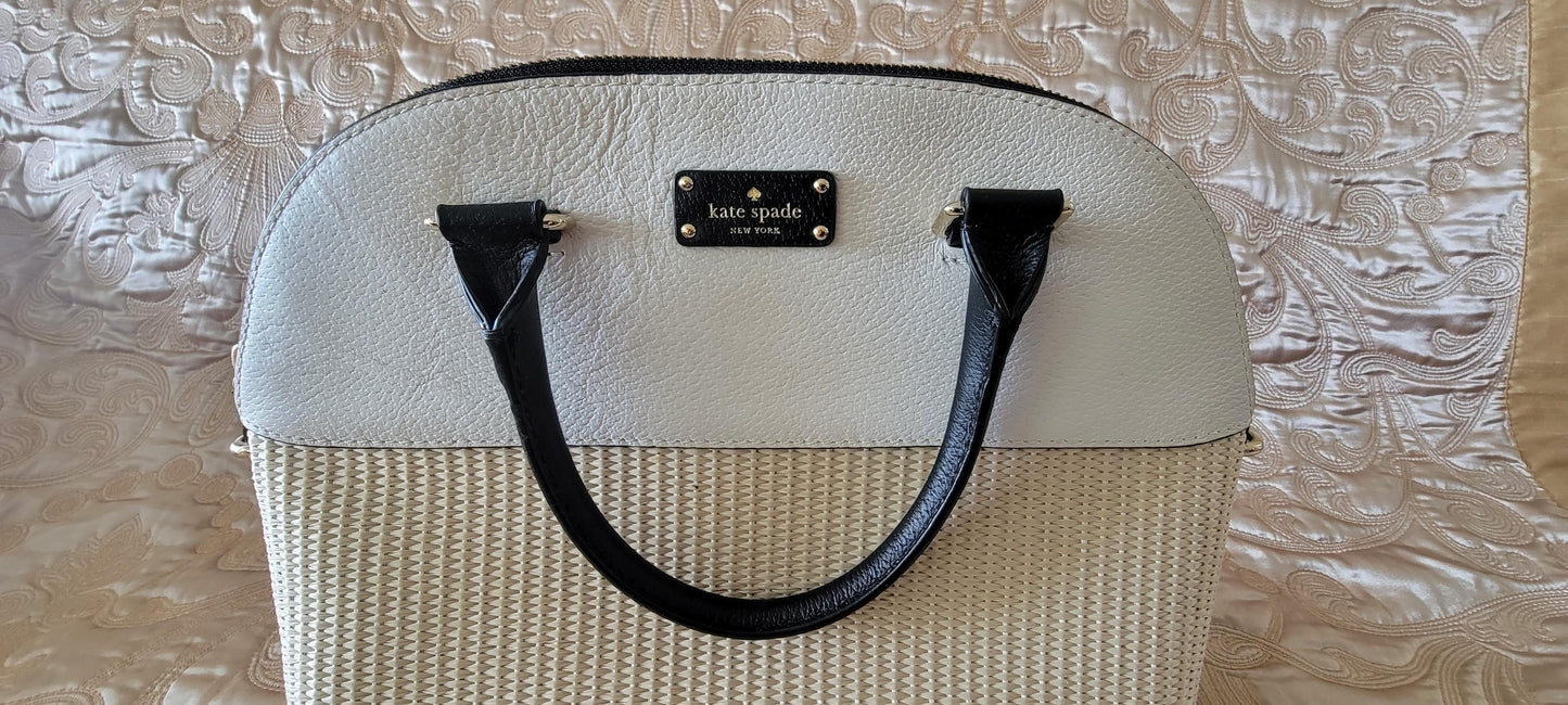 Kate Spade: Dome leather & wicker handbag