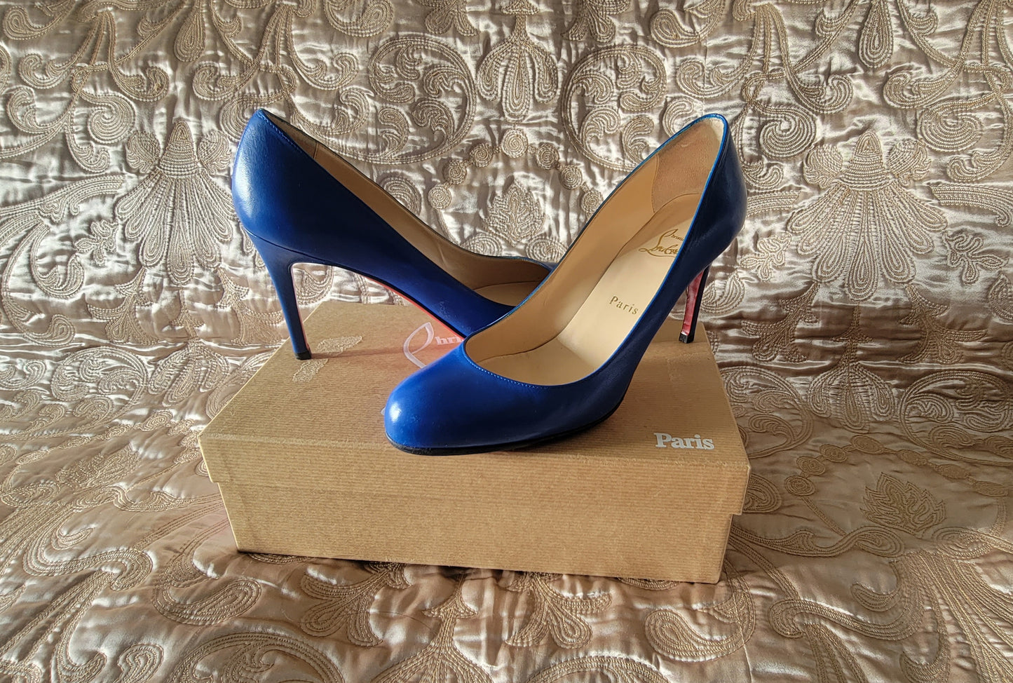 Christian Louboutin: Simple Pump 85 Blue Size 39 - "Like New"