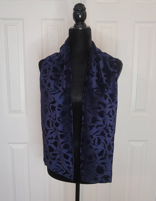 Issey Miyake: Vintage Scarf/Stole Blue with Velvet