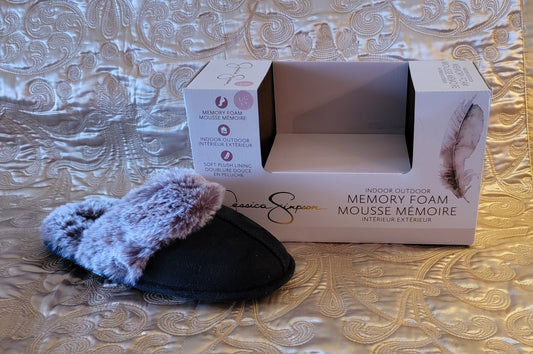 Jessica Simpson: Slippers Memory Foam Faux Fur Anti-Skid Sole - NEW with box