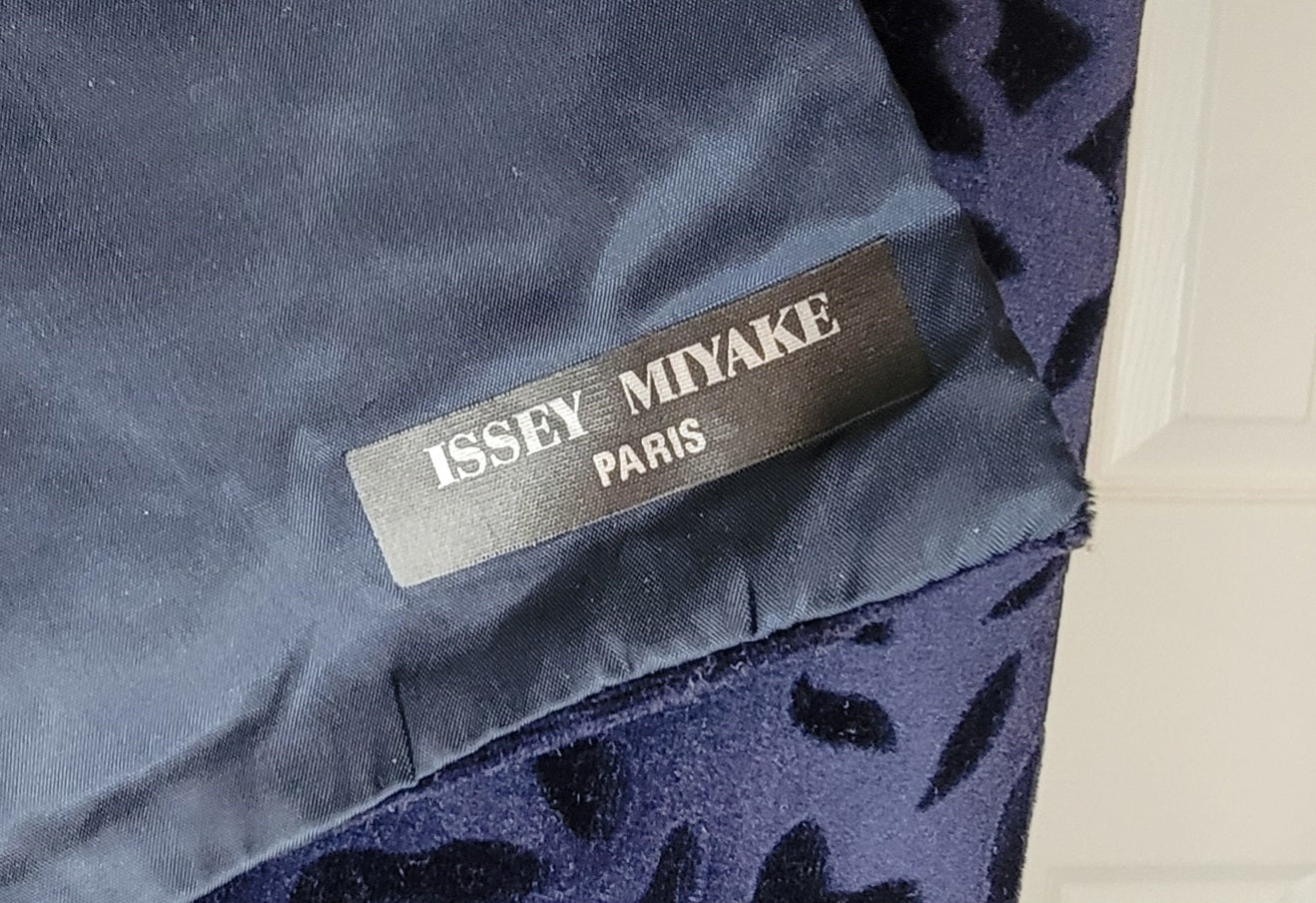 Issey Miyake: Vintage Scarf/Stole Blue with Velvet