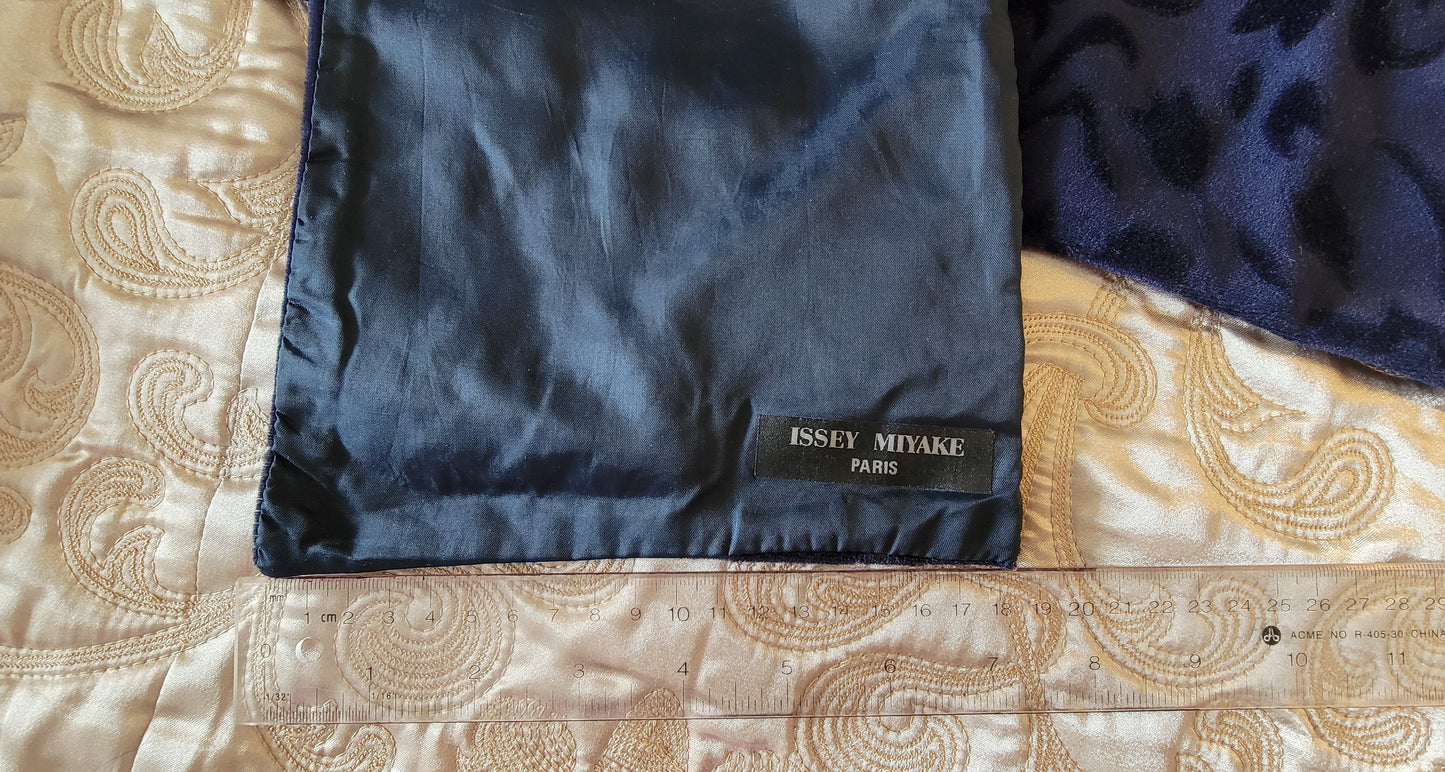 Issey Miyake: Vintage Scarf/Stole Blue with Velvet