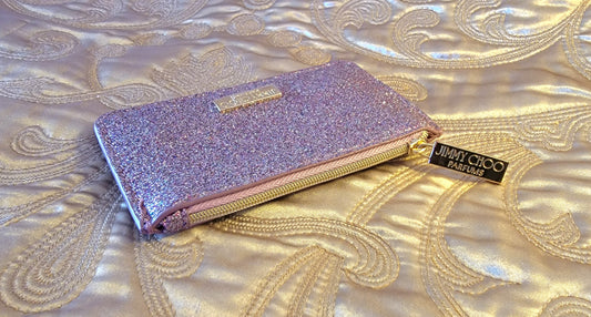 Jimmy Choo: Pink Glitter Coin Purse - NEW