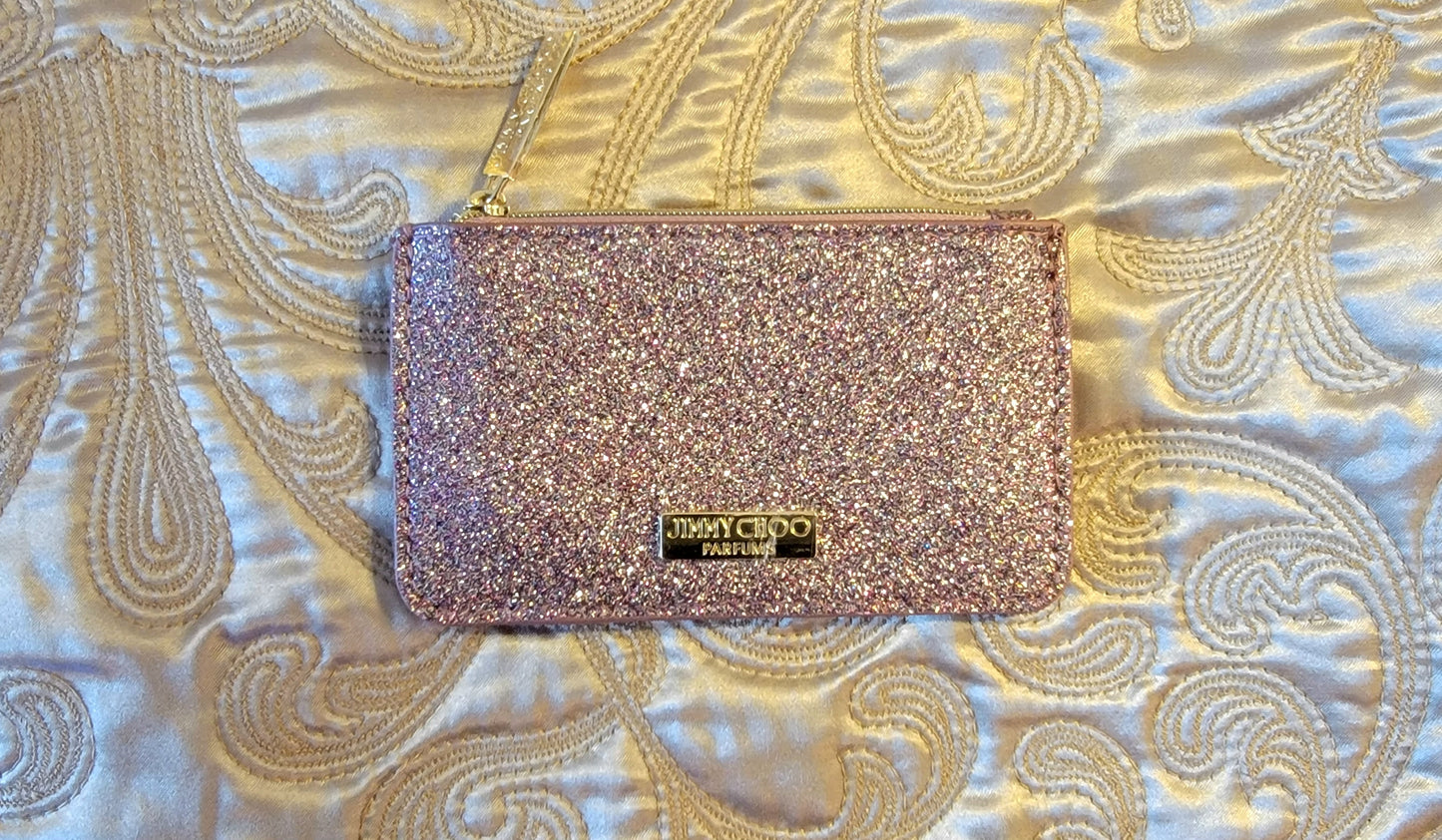 Jimmy Choo: Pink Glitter Coin Purse - NEW