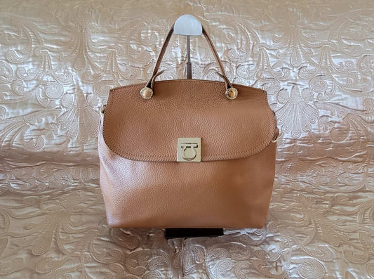 Danier: Large Light Brown Leather Satchel