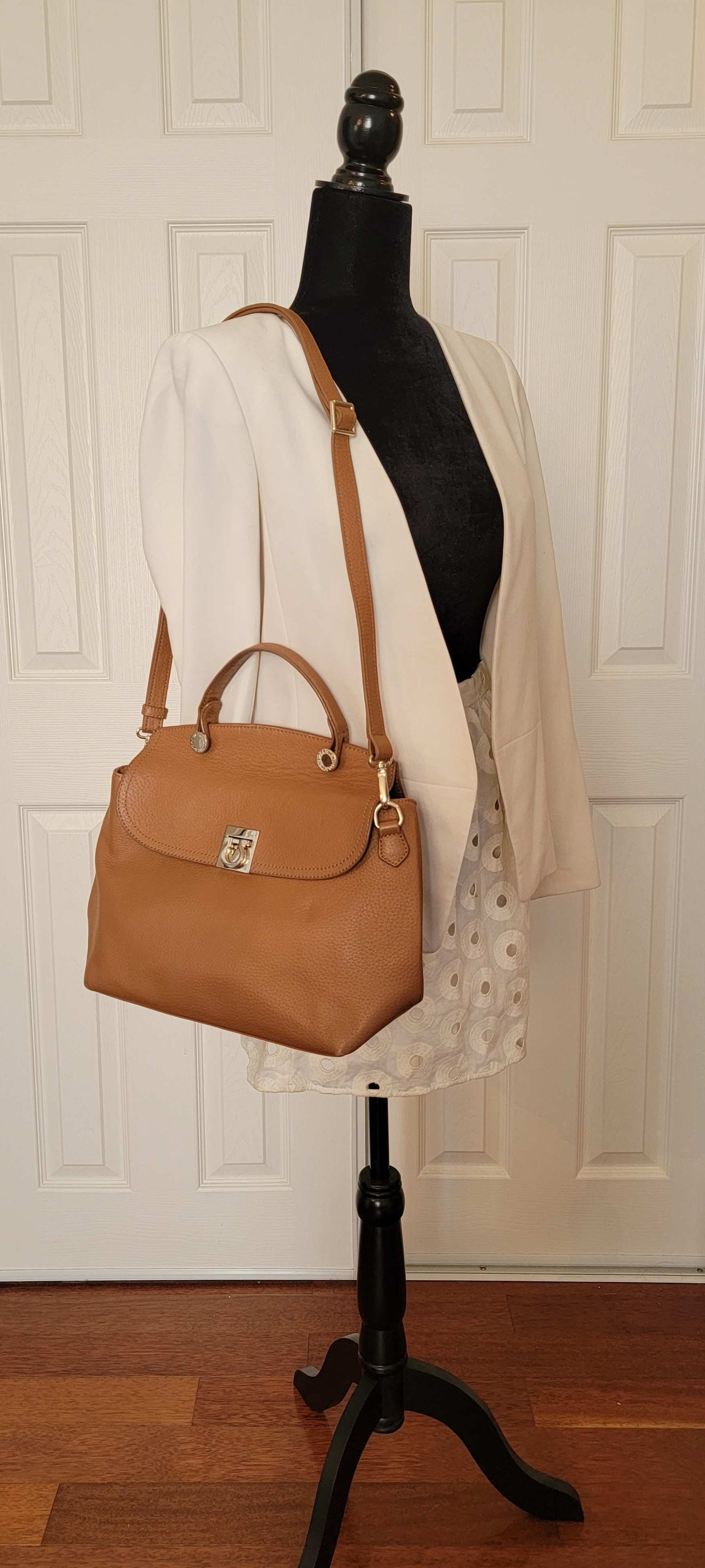 Danier: Large Light Brown Leather Satchel