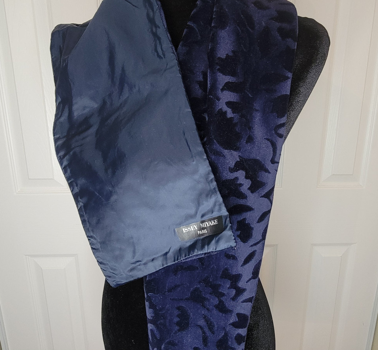 Issey Miyake: Vintage Scarf/Stole Blue with Velvet