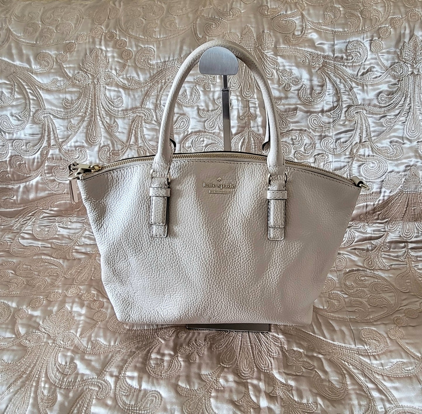 Kate Spade: Cream/Beige Pebble Leather Handbag