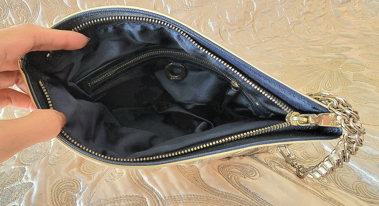 Donna Karan DKNY: Leather Gold Shoulder/Clutch Bag