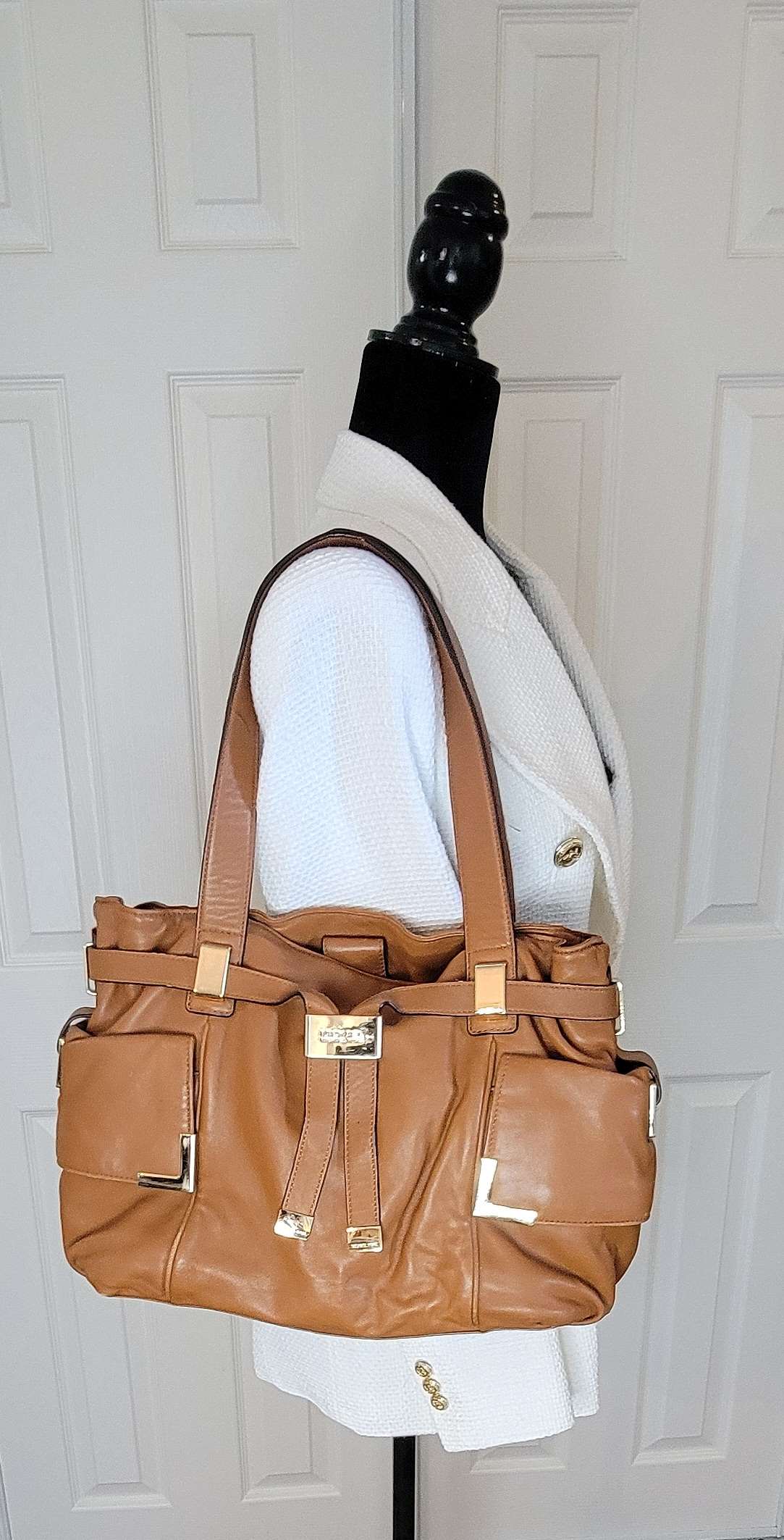 Michael Kors: Brown Tan Leather Handbag