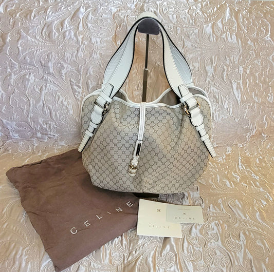 Celine: Bittersweet Canvas Handbag Beige