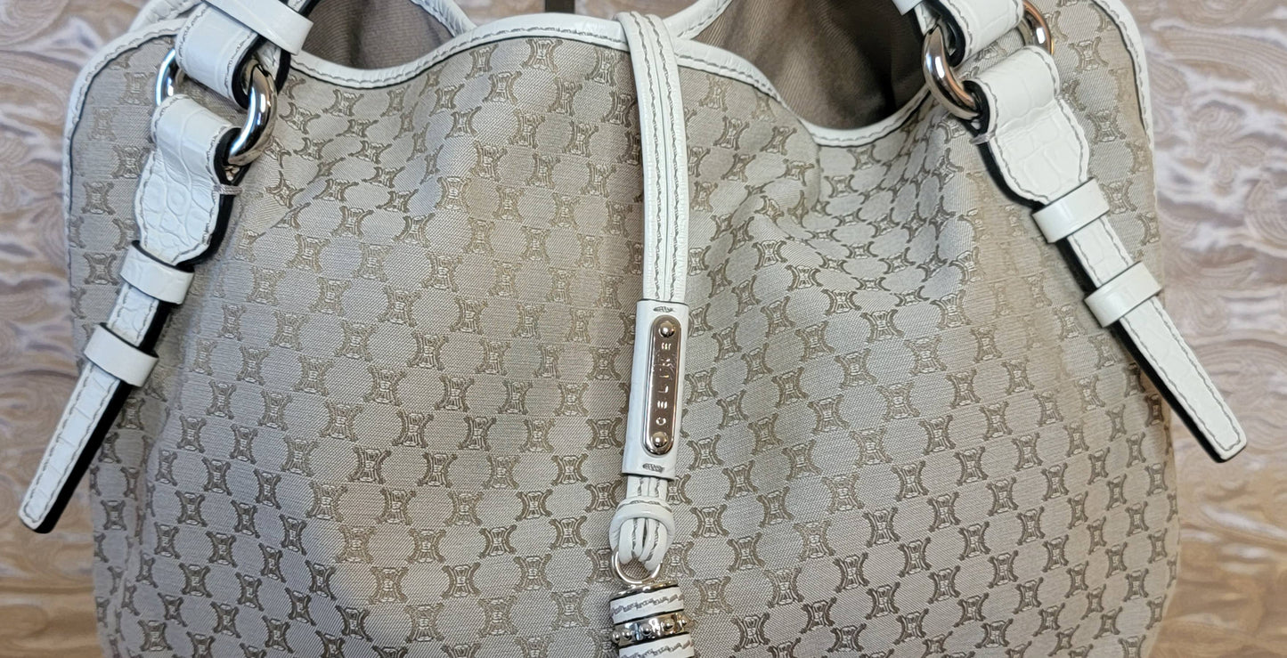 Celine: Bittersweet Canvas Handbag Beige