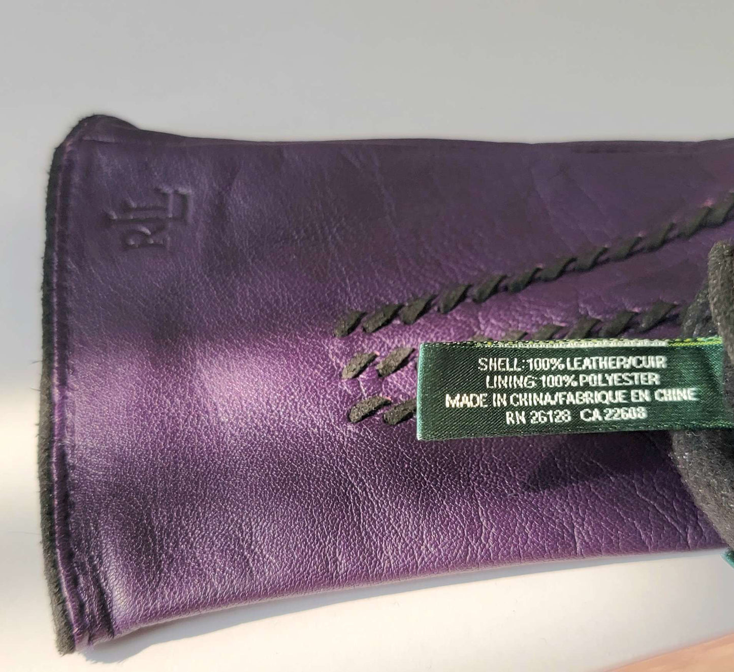Ralph Lauren Purple Leather Gloves Size 5