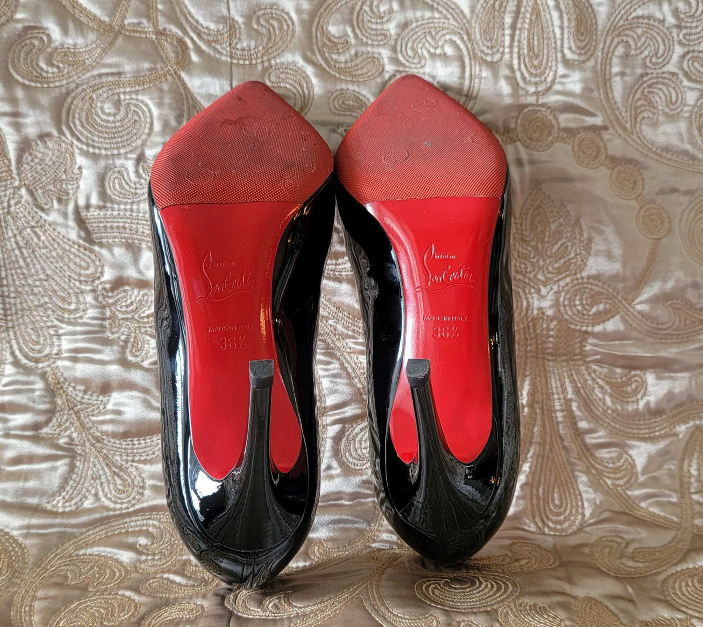 Christian Louboutin: Pigalle Black Patent Leather Size 36 1/2 - "Like New"