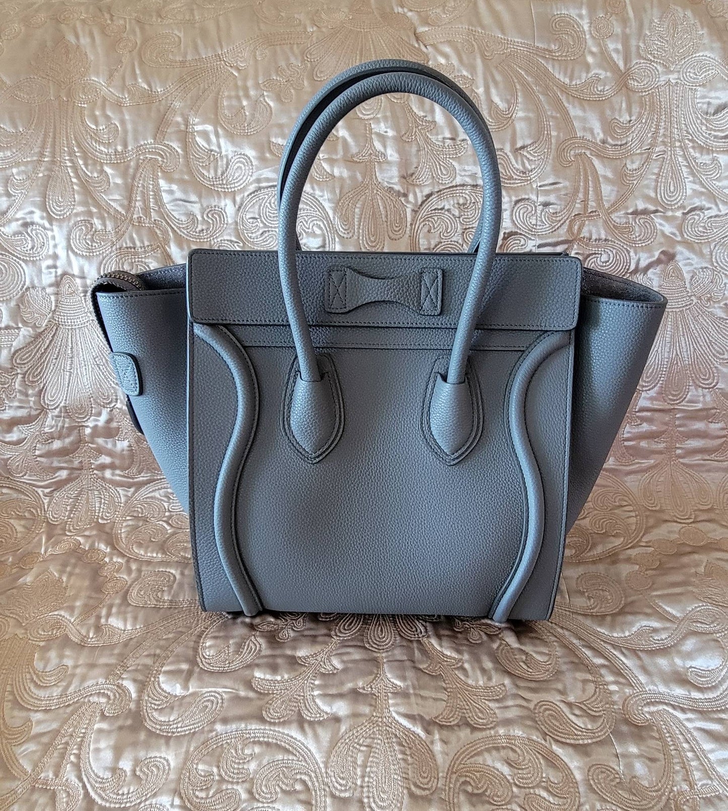 Celine: Micro Luggage Handbag Calfskin Kohl - NEW WITH TAGS