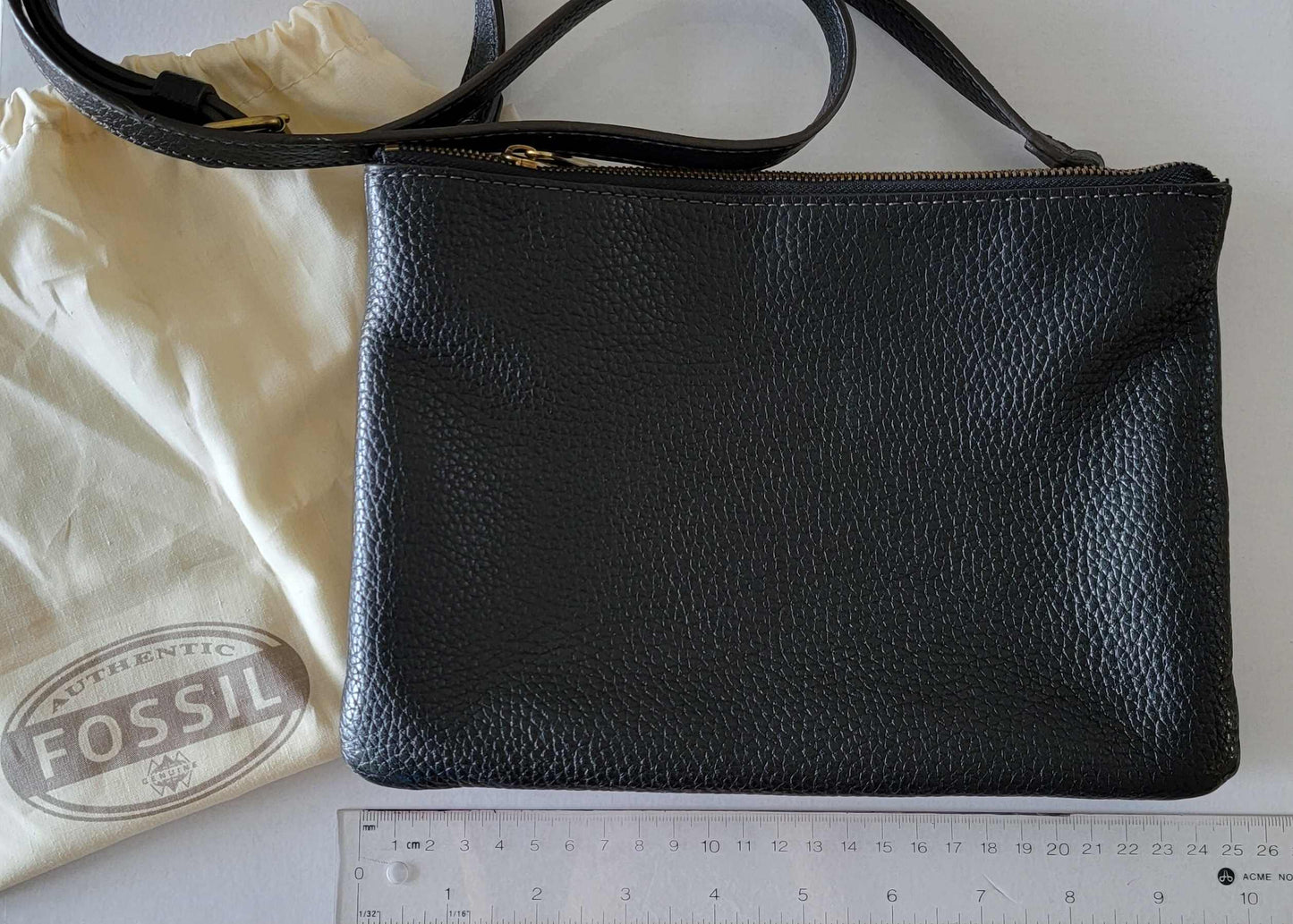 Fossil: Cross-body Bag Black Pebble-Leather