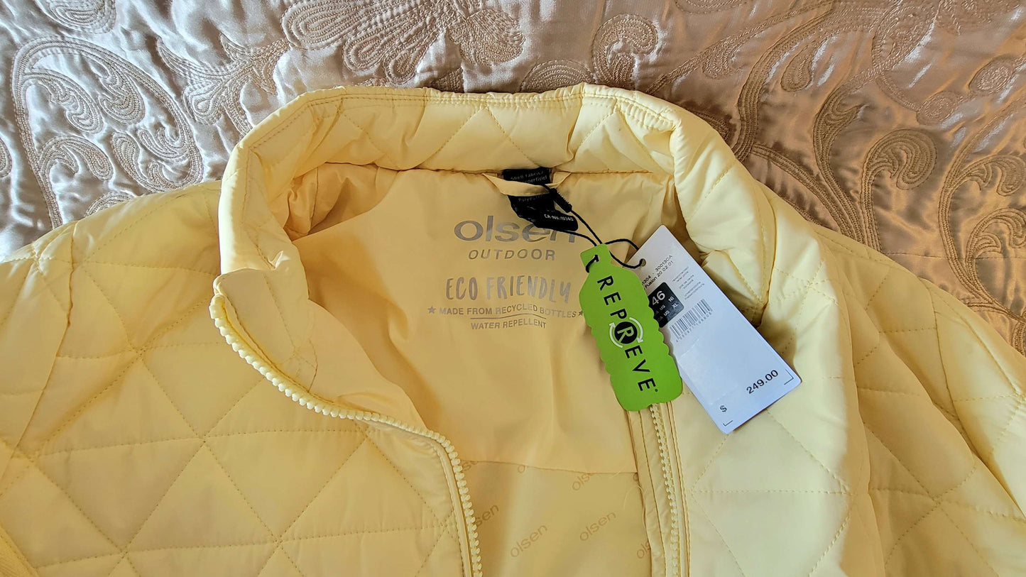 Olsen: Quilted Yellow Jacket XL/16 Water Repellant - NEW WITH TAGS