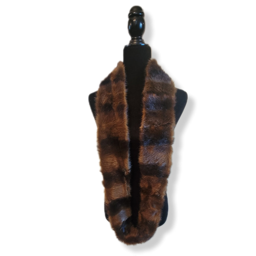 Women's Faux Fur Infinity Brown Scarf